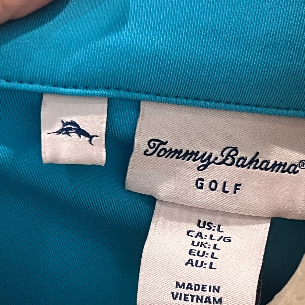 Tommy Bahama Dress & Shorts Golf Turquoise Ruffle Zip 2 pc Set UPF 50  Large - Picture 2 of 5